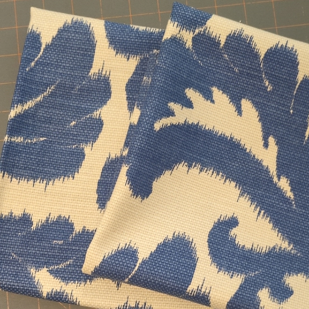 Elegant Cotton Blue and Cream Fabric